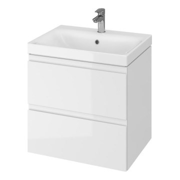 Cersanit S929-010 - Armario de baño suspendido con lavabo MEDDIE 57x59,5 cm blanco brillante